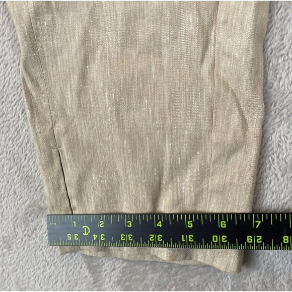 NWT J.Jill Women's Linen Stretch Pants Small Beige Straight Elastic Waist Casual - Picture 4 of 12